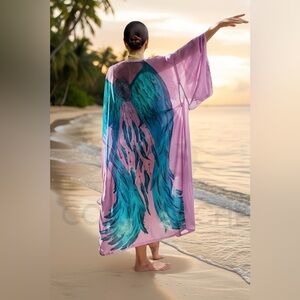 Bohemian Kimono Duster Angel Dreamcatcher Spirit Robe Swimsuit Coverup